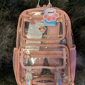 Pink Clear Kids Backpack - Transparent School Bag